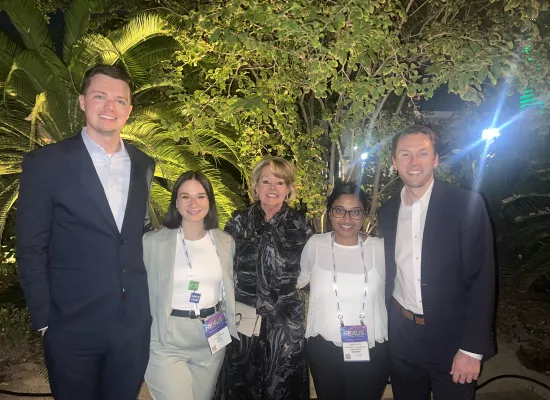 A photo of past and current AMCP Executive Fellows and Susan Cantrell