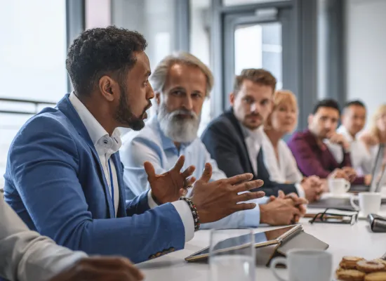 People sitting in a board room