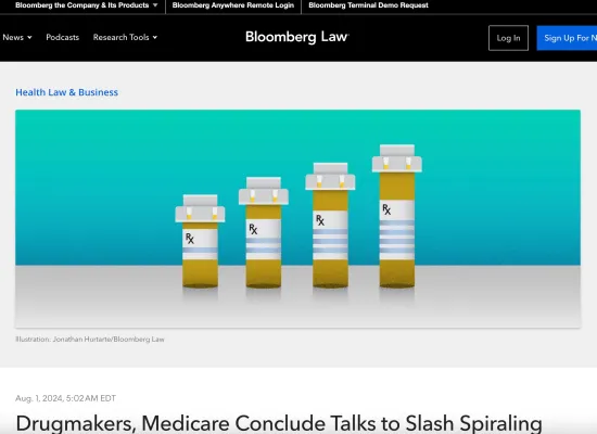 JMCP Bloomberg Article: Drugmakers, Medicare Conclude Talks to Slash Spiraling Costs