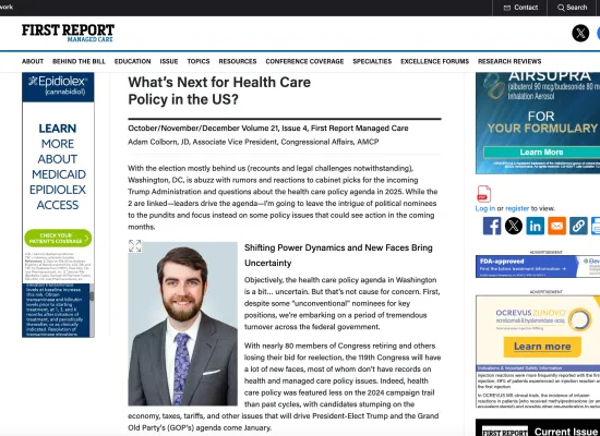 Managed Care First Report: What’s Next for Health Care Policy in the US?