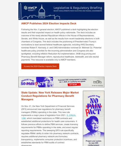AMCP Legislative &amp; Regulatory Briefing — December