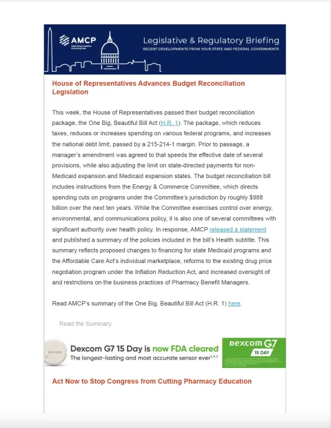 AMCP Legislative & Regulatory Briefing — May – Preview Image