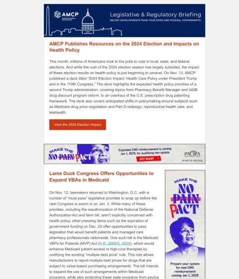 AMCP Legislative & Regulatory Briefing — November 2024 Preview