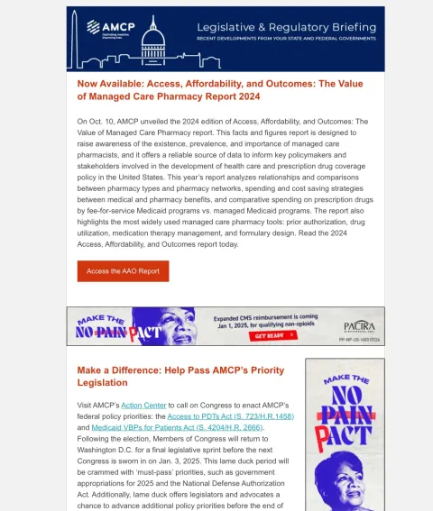 AMCP Legislative &amp; Regulatory Briefing — October 2024 