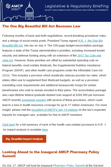 Overview of leg reg newsletter july 2025